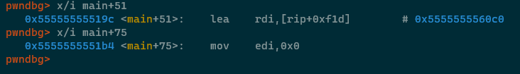 Using the examine instruction command to look at the addresses which the jump instructions jump to.